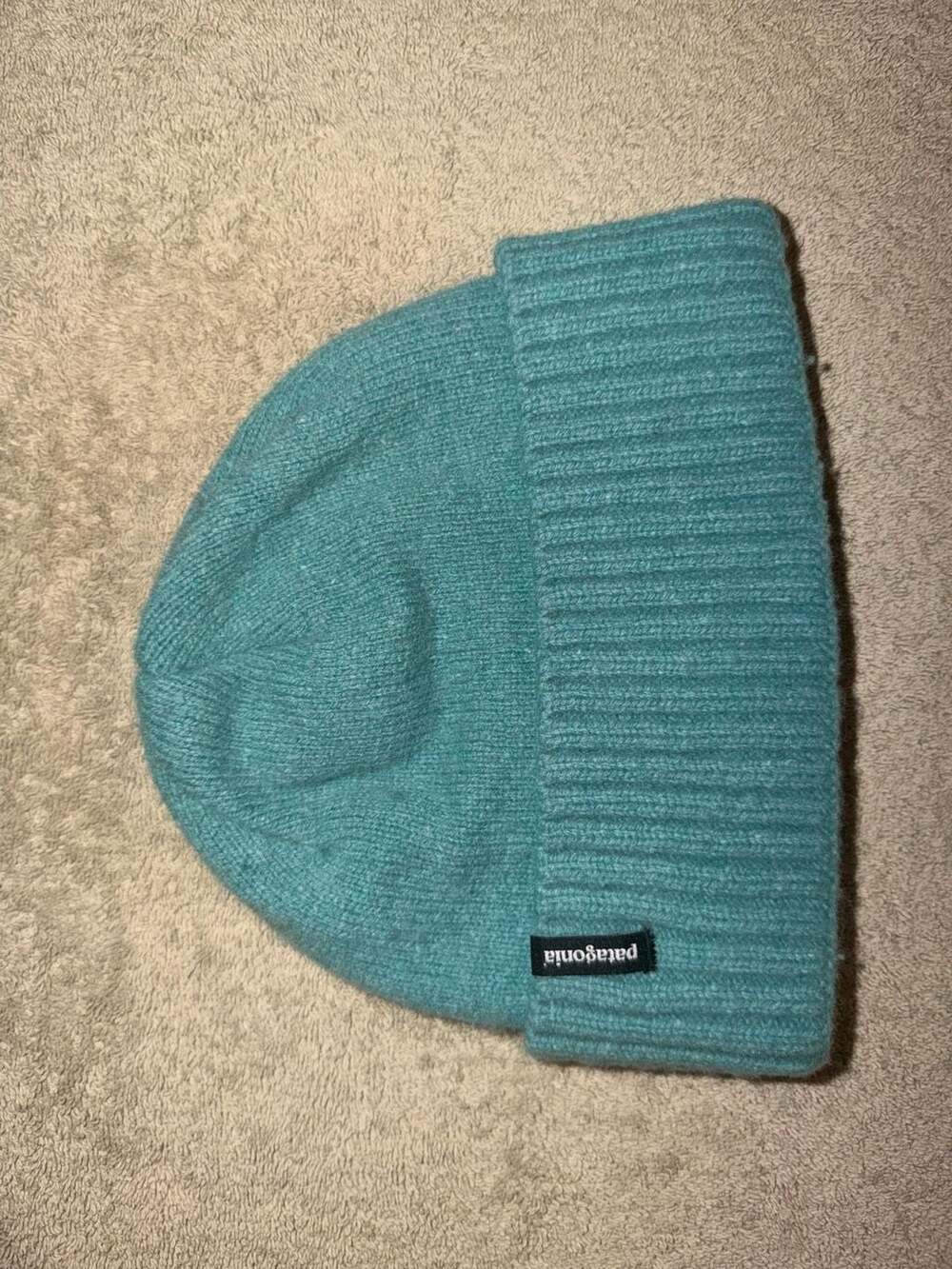 Patagonia Ribbed Beanie Turquoise Blue Wool Blend